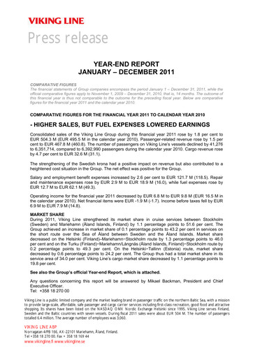Thumbnail Viking Line Abp Financial Statement 2011