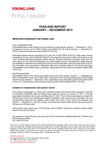 Thumbnail Viking Line Abp Financial Statement 2013