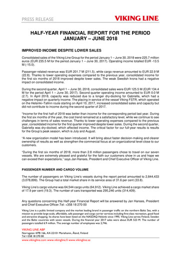 Thumbnail Viking Line Abp Half-year Report 2018