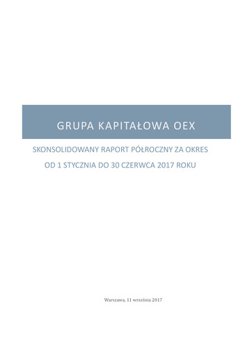 Thumbnail OEX S.A. Half-year Report 2017-h1
