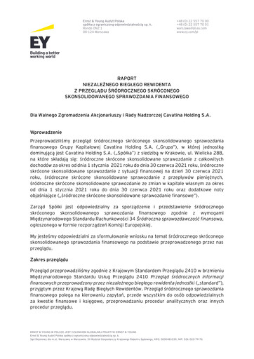 Thumbnail Cavatina Holding Spólka Akcyjna Half-year Report 2021-h1