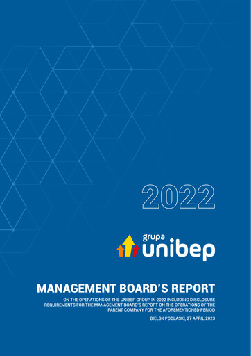 Thumbnail Unibep Annual Report 2022