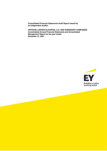 Thumbnail Arteche Lantegi Elkartea, S.A. Financial Statement 2021