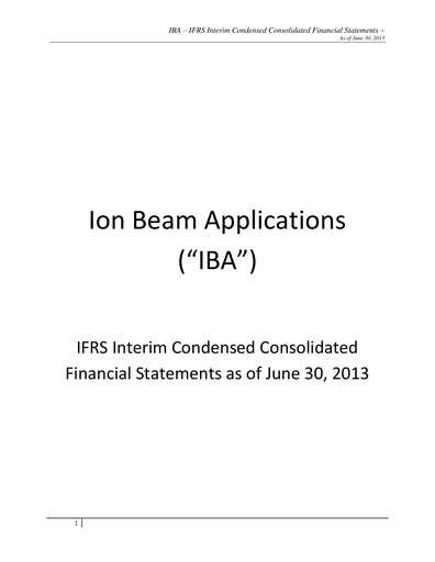 Thumbnail Ion Beam Applications Half-year Report 2013-h1