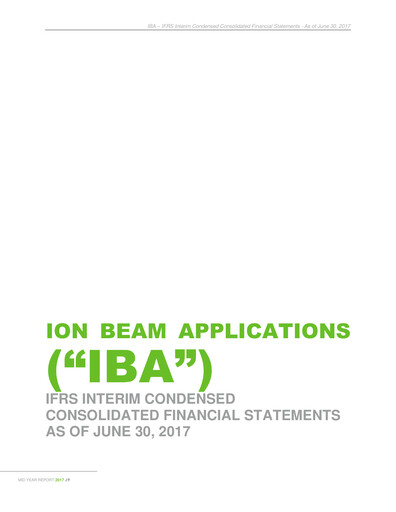 Thumbnail Ion Beam Applications Half-year Report 2017-h1