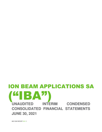 Thumbnail Ion Beam Applications Half-year Report 2021-h1