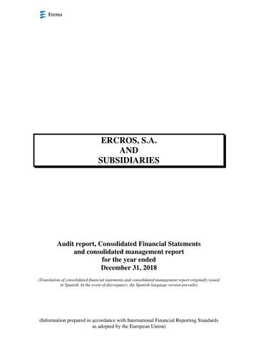 Thumbnail Ercros Financial Statement 2018