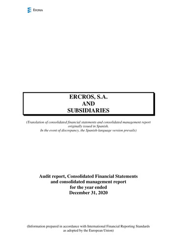 Thumbnail Ercros Financial Statement 2020