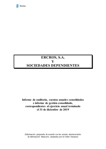 Thumbnail Ercros Financial Statement 2019