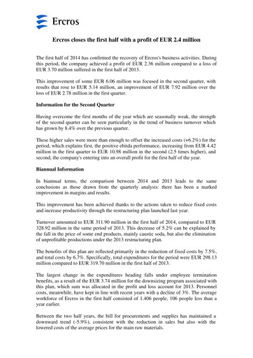 Thumbnail Ercros Half-year Report 2014-h1