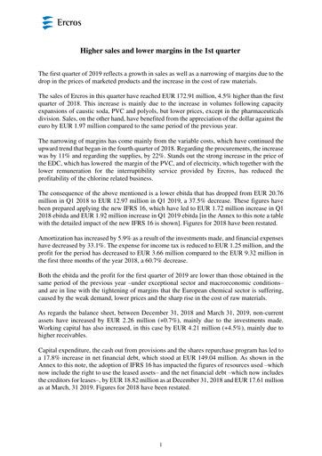 Thumbnail Ercros Quarterly Report 2019-q1