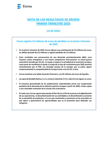 Thumbnail Ercros Quarterly Report 2025-q1