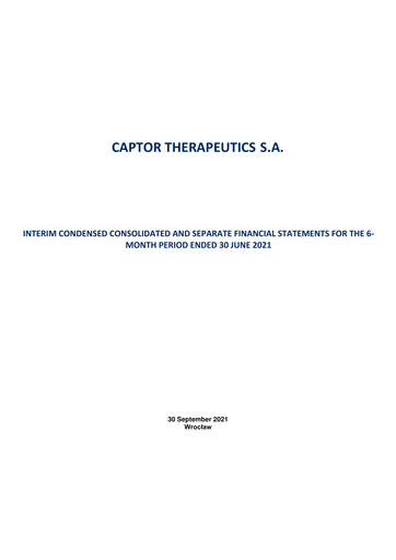 Thumbnail Captor Therapeutics Half-year Report 2021-h1