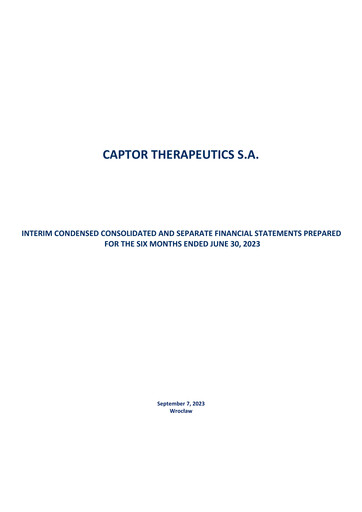 Thumbnail Captor Therapeutics Half-year Report 2023-h1