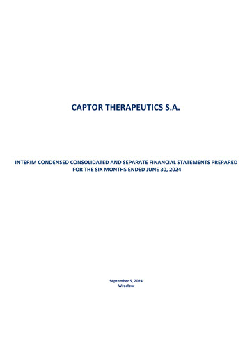 Thumbnail Captor Therapeutics Half-year Report 2024-h1