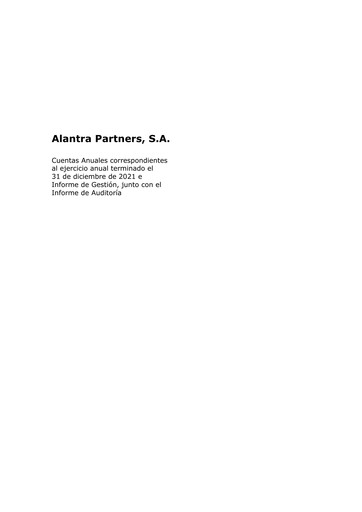 Thumbnail Alantra Partners Annual Report 2021