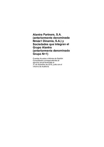 Thumbnail Alantra Partners Financial Statement 2016