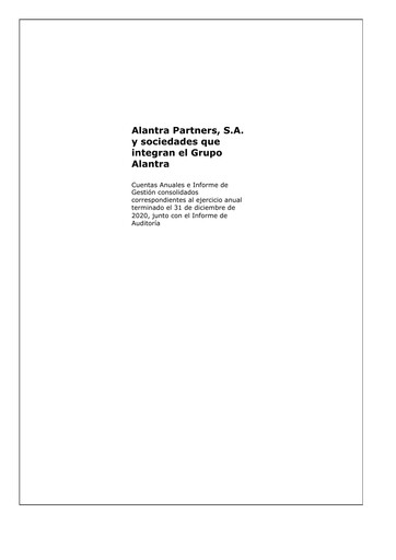 Thumbnail Alantra Partners Financial Statement 2020