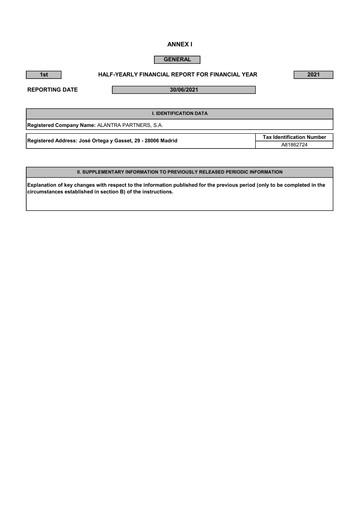 Thumbnail Alantra Partners Half-year Report 2021-h1