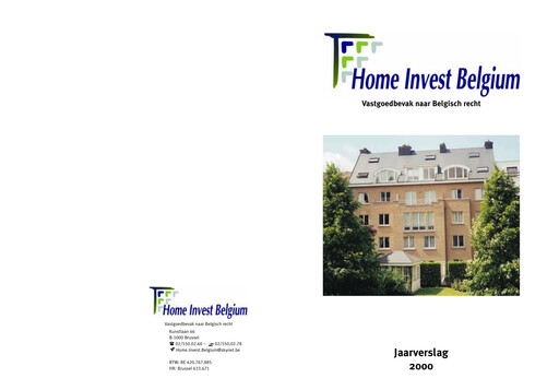 Miniature Home Invest Belgium Rapport annuel 2000