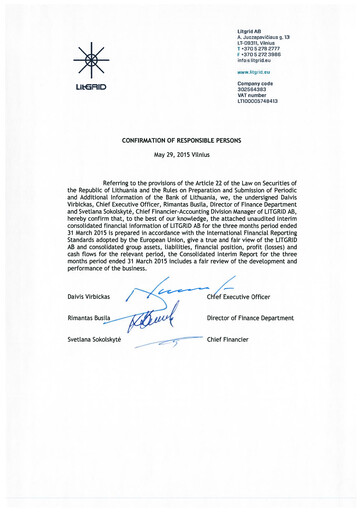 Thumbnail Litgrid AB Quarterly Report 2015-q1