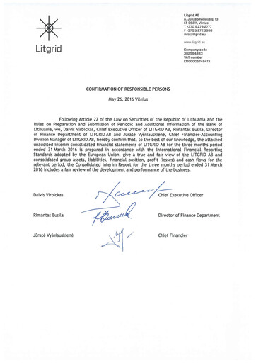 Thumbnail Litgrid AB Quarterly Report 2016-q1