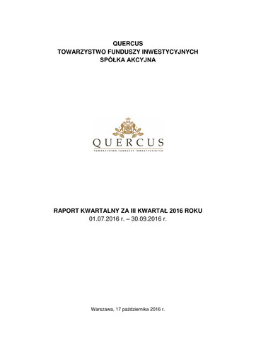 Thumbnail Quercus TFI Quarterly Report 2016-q3