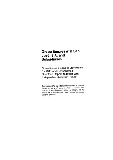 Thumbnail Grupo Empresarial San José Financial Statement 2011