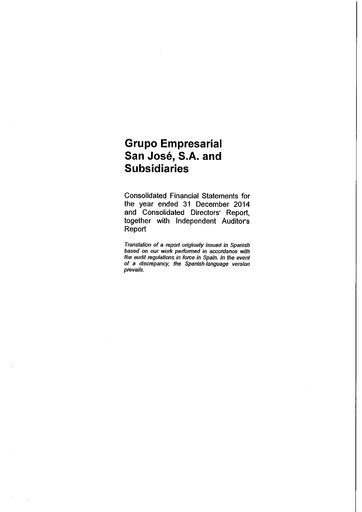 Thumbnail Grupo Empresarial San José Financial Statement 2014