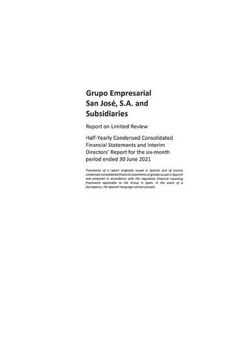 Thumbnail Grupo Empresarial San José Financial Statement 2021-h1