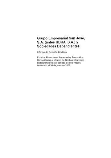Thumbnail Grupo Empresarial San José Financial Statement 2009-h1