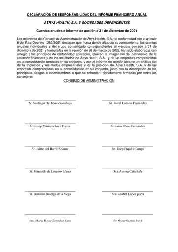 Thumbnail Atrys Health Financial Statement 2021