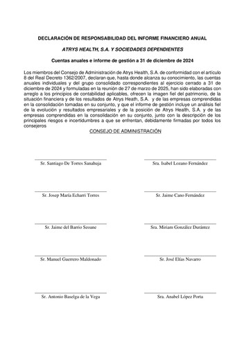 Thumbnail Atrys Health Financial Statement 2024