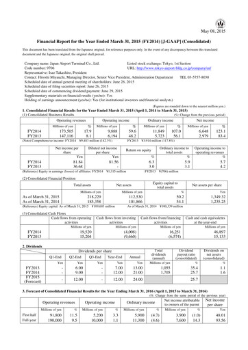 Thumbnail Japan Airport Terminal Financial Report 2014