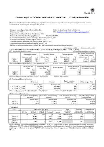 Thumbnail Japan Airport Terminal Financial Report 2017