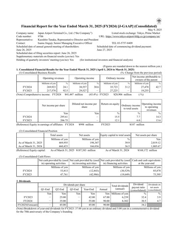 Thumbnail Japan Airport Terminal Financial Report 2025