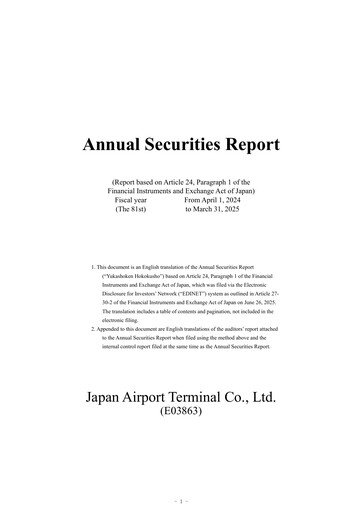 Thumbnail Japan Airport Terminal Financial Statement fy2025
