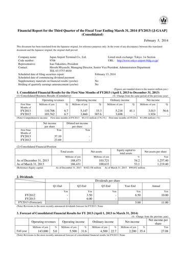 Thumbnail Japan Airport Terminal Quarterly Report 2013-q3