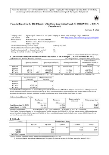 Thumbnail Japan Airport Terminal Quarterly Report 2021-9m