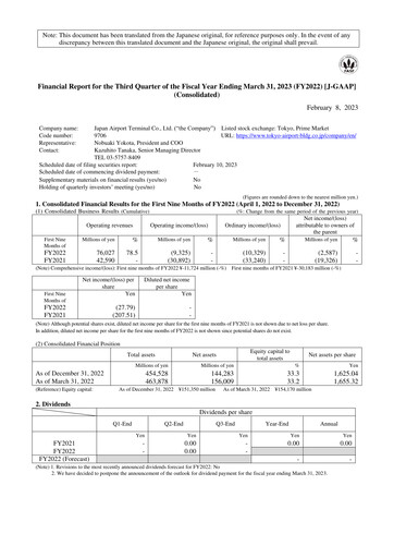 Thumbnail Japan Airport Terminal Quarterly Report 2022-9m