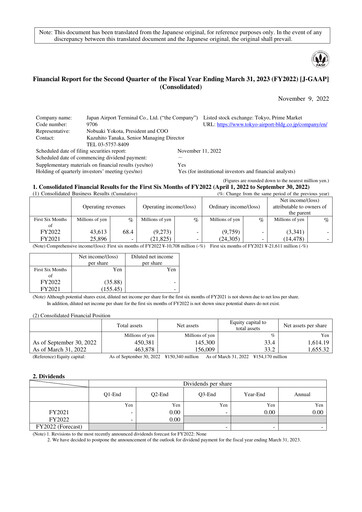 Thumbnail Japan Airport Terminal Quarterly Report 2022-q2
