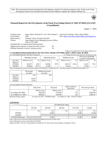 Thumbnail Japan Airport Terminal Quarterly Report 2024-q1