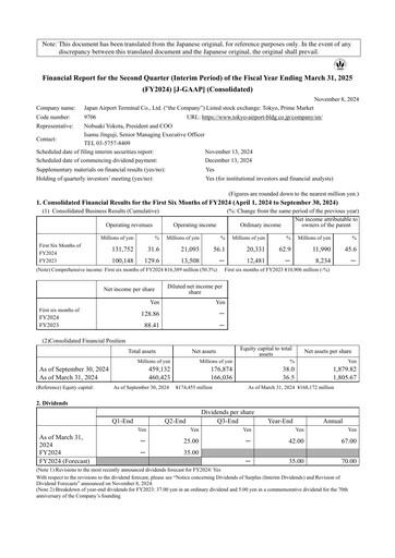 Thumbnail Japan Airport Terminal Quarterly Report 2024-q2