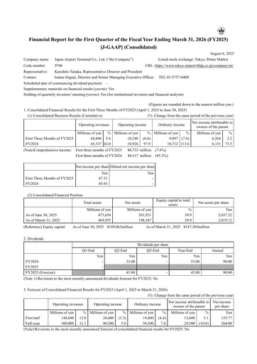 Thumbnail Japan Airport Terminal Quarterly Report 2025-q1