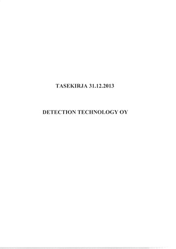 Thumbnail Detection Technology Financial Statement 2013