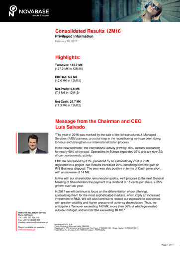 Vorschaubild Novabase Finanzbericht 2016