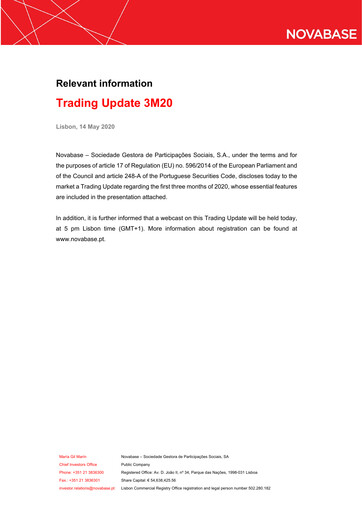 Vorschaubild Novabase Quartalsbericht 2020-q1