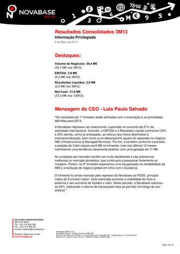Thumbnail Novabase Quarterly Report 2013-q1