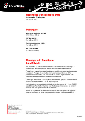 Thumbnail Novabase Quarterly Report 2015-q1