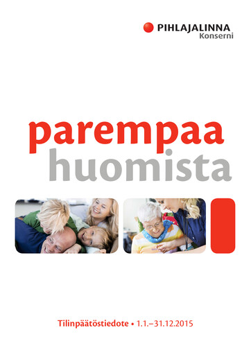 Miniature Pihlajalinna Oyj Rapport financier 2015